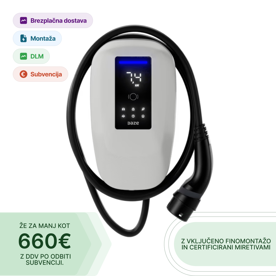 Dazebox Share do 22 kW s kablom in DLM, delitev moči med več vozili