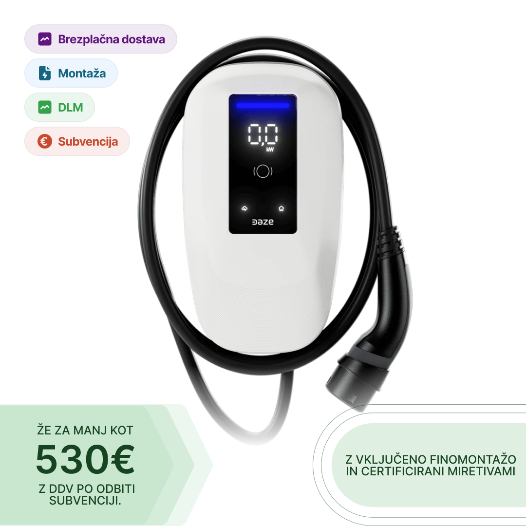 Dazebox Home do 22 kW s kablom in DLM, pametna domača polnilnica