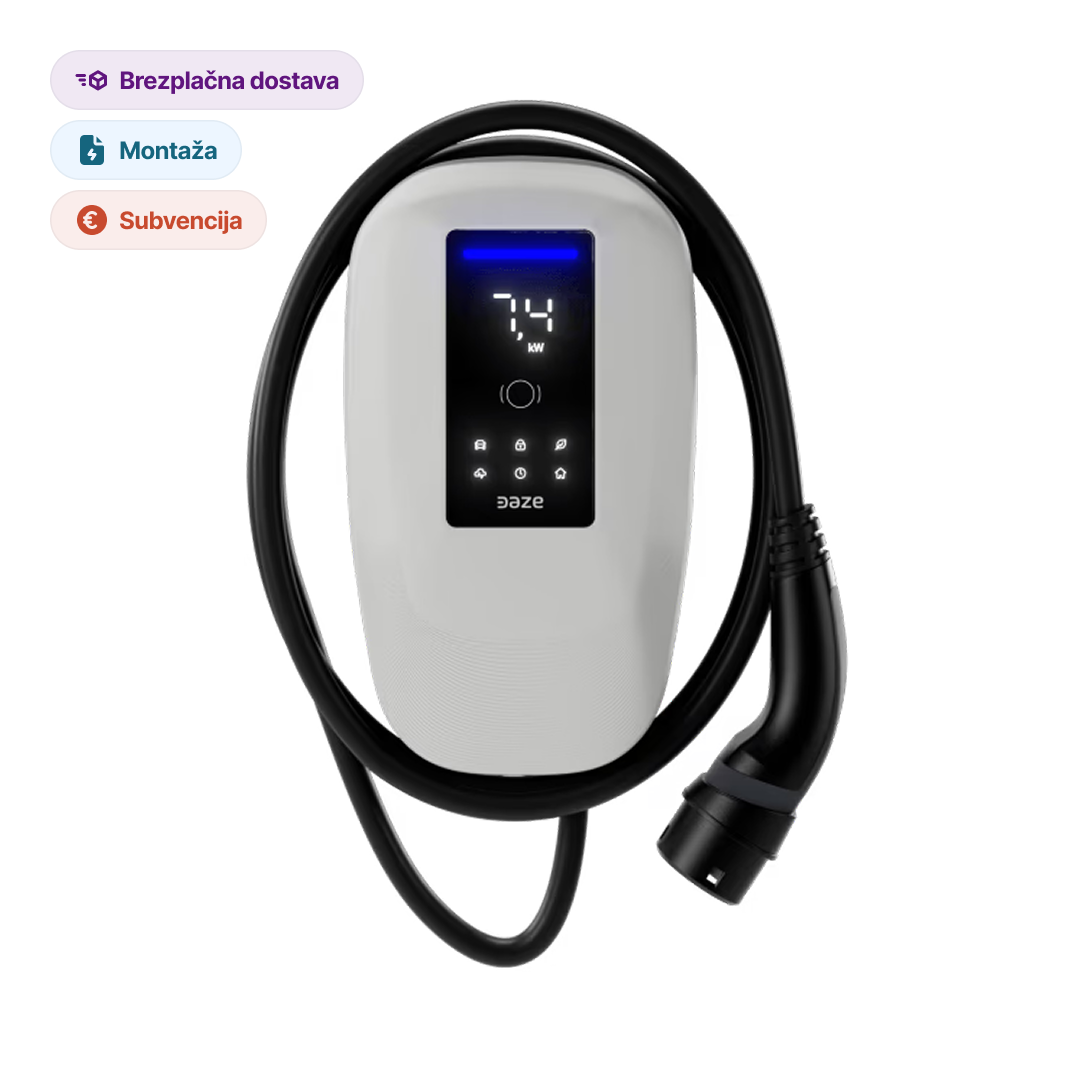 Dazebox Share do 22 kW s kablom, delitev moči med več vozili.