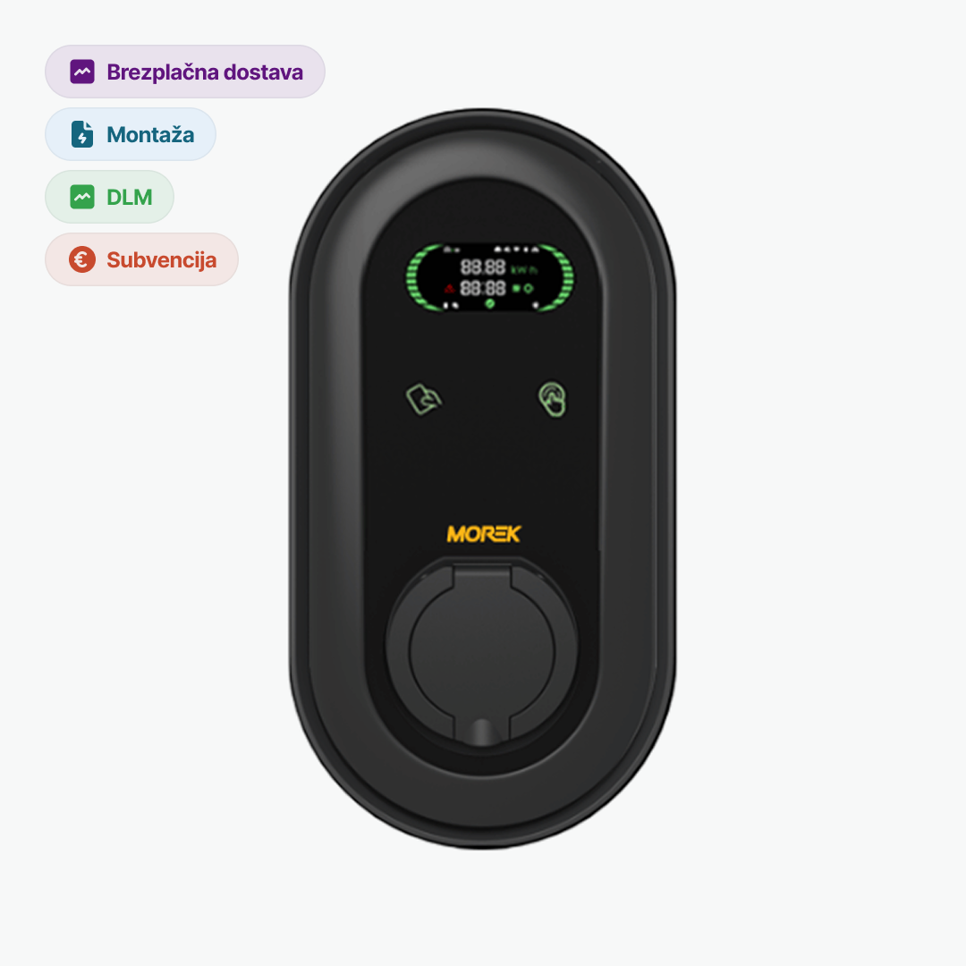 Morek Quick do 22 kW z vtičnico Type 2 in DLM, dinamično prilagajanje porabe